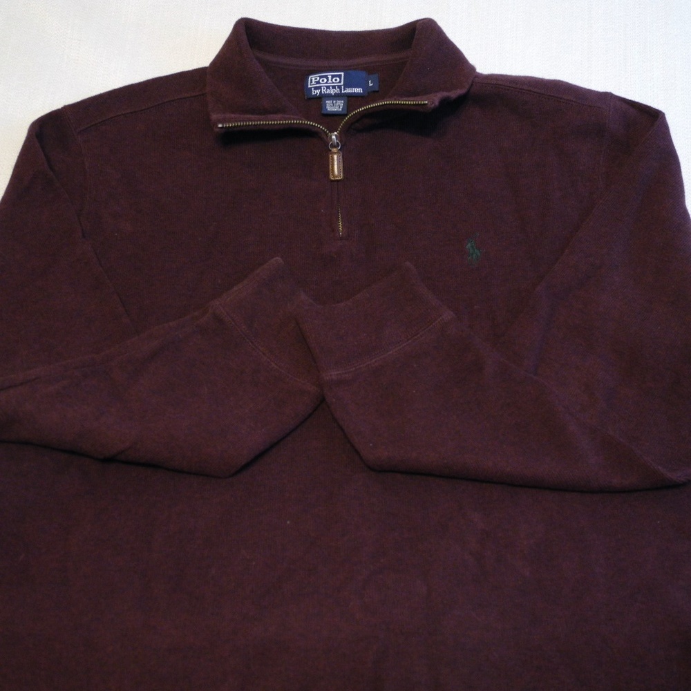 Polo Ralph Lauren Sz. Lg 1/4 Zip Maroon Sweater